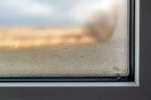 fogged window pane